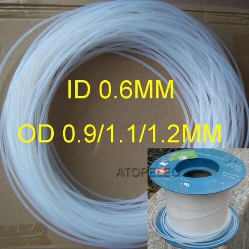 ID_0.6mm PTFE Tubing OD_0.9mm/1.1mm/1.2mm F4 Rigid Pipe 260Deg.C High Temperature