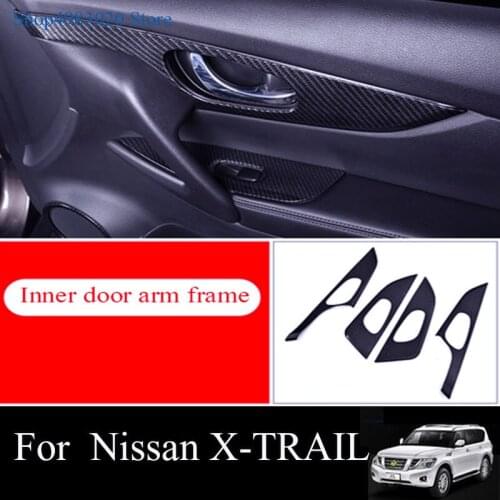Inner Car Door Handle knob Doorknob Bowl Panel Molding Garnish Cover Trim For Nissan Rogue / X-trail 2014 2015 2016 2017