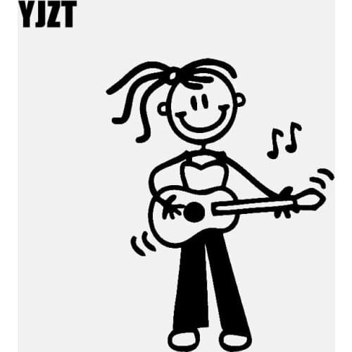 YJZT 7.8CM*9.9CM Beautiful Mom 1 Guitar Vinyl Decal StickersFamily Car Sticker Black/Silver C3-2233