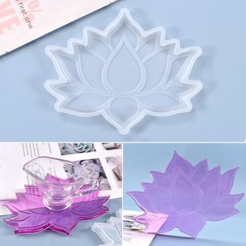 1pc Lotus Silicone Coaster Tray Mat Flower Resin Casting Mold Epoxy Mould Crafts Home Handmade Tools