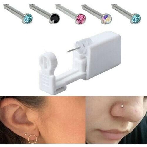 1pc Disposable Sterile Ear Piercing Unit Cartilage Tragus Helix Piercing Gun No Pain Piercer Tool Machine Kit Earring Stud
