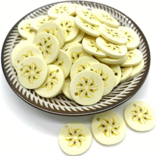 20Pcs/lot 20mm Banana Chips Beads Flakes Clay Beads Polymer Spacer Beads For Jewelry Making DIY Bracelet Hairpin #A89-11