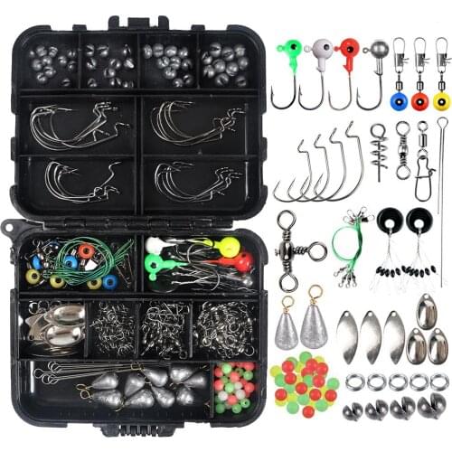 246pcs/box Fishing Tackles Box Accessories Kit Set With Hooks Snap Sinker Weight For Carp Bait Lure Ice Winter Accessoires