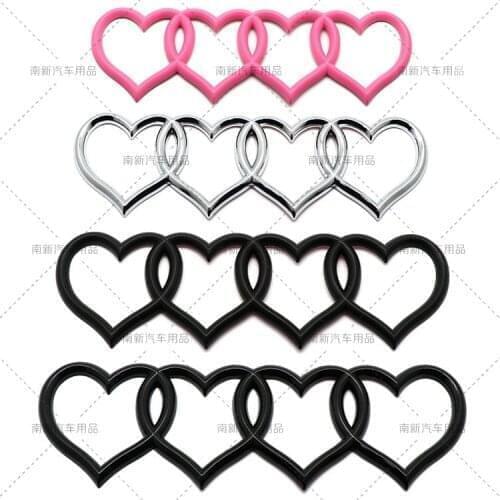 Four Love Heart 3D Rear Trunk Badge Emblem Decal Sticker For Audi A3 A4 A6 A7 A5 A8 A1 Car Decal Tail Label Vehicle Car styling