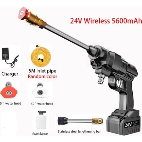 5600mAh 30BAR 200W Wireless Car Washer High Pressure Car Wash Water Gun 12V 24V Portable High Pressure Washer Foam