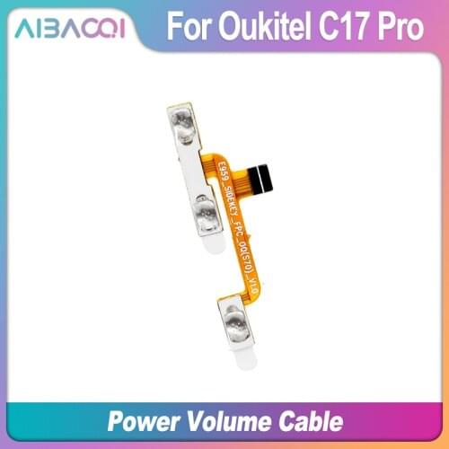 AiBaoQi New Original Power On/Off+Volume FPC Key Up/Down Button Flex Cable FPC For Oukitel C17 Pro Phone