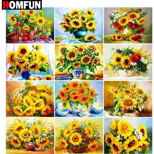 HOMFUN Full Square/Round Drill 5D DIY Diamond Painting "Sunflower bouquet scene" Embroidery Cross Stitch 5D Home Decor Gift