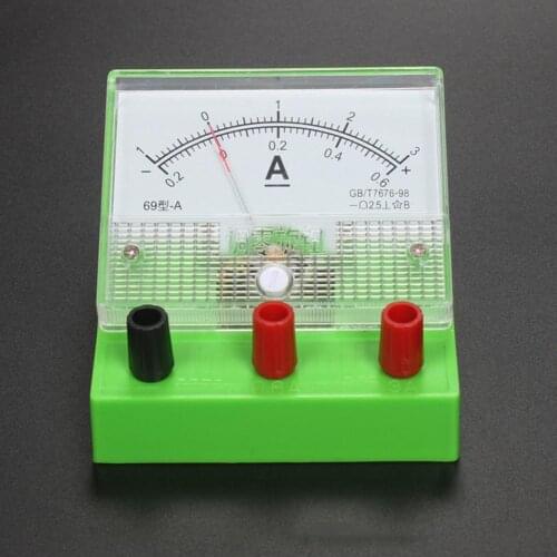 Analog Current Meter Ammeter Class 2.5 Electricity Teaching Experiment Tools Kids Electricity Learning Physics Educational Toys