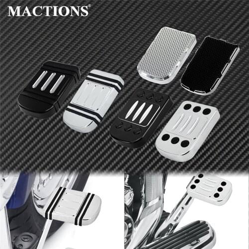 Motorcycle Brake Pedal Large Pad Cover Black/Chrome CNC Aluminum For harley Softail Touring Road King Electra Street Glide FLHR
