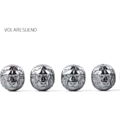 Natural Hematite Stone Lion Buddha Heads Loose Spacer Beads 15”Strand For Jewelry Making Charm Necklace Bracelet Accessory