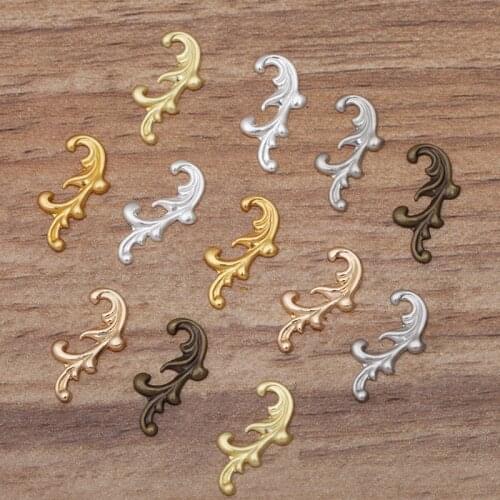 SEA MEW 300 PCS 8*17mm Metal Brass Filigree Sea Wave Flowers Slice DIY Handmade Accessories For Jewelry Making