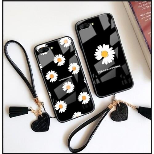 Strap & Case For Xiaomi Mi A3 A1 A2 Lite mi5x Peaceminusone Daisy Fashion Hard Glass phone Cover For Xiaomi Mi 6 5x 6x a3 Lite