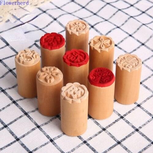 Wooden Seal Moon Cake Bean Paste Buns Making Tools White Crust Pasta, Baked Pasta, Wooden 2.5cm Kitchen Accessories