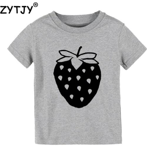 Strawberry Print Kids tshirt Boy Girl t shirt For Children Toddler Clothes Funny Top Tees Drop Ship Y-107