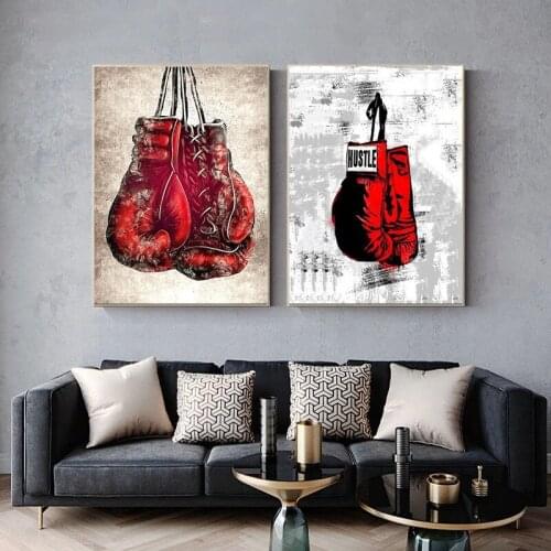 Street Graffiti Art Boxing Gloves Canvas Painting Posters and Prints Wall Art Pictures for Living Room Wall Decoration Cuadros