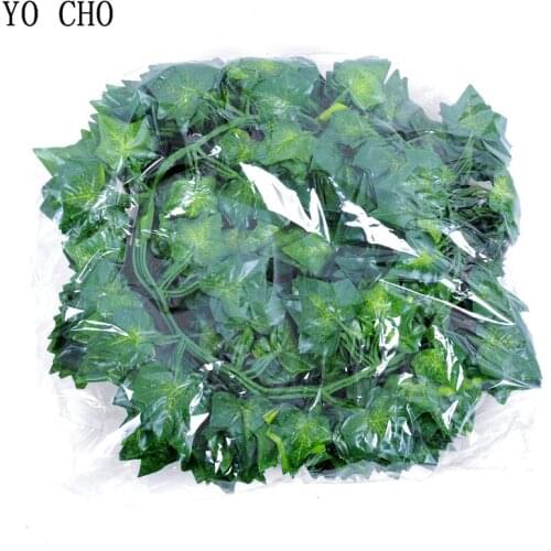 YO CHO 12PC Artificial Plants Monstera Branch Palm Fern Turtle Leaf Ivy Garland Fake Rattan DIY Home Garden Decoration Silk Leaf