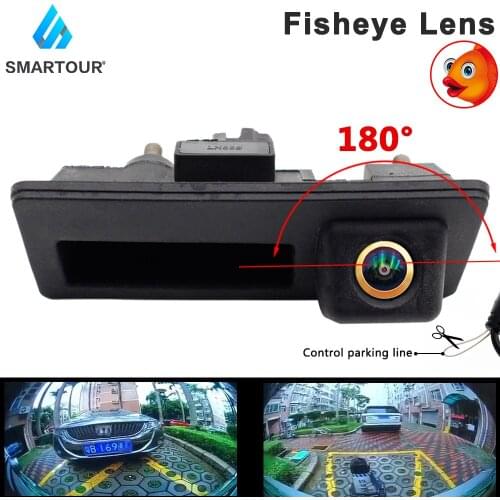 SMARTOUR fisheye camera for VW New Passat Tiguan Sagitar Long line Audi A4LQ3Q5 handle clasp trunk reversing 180 degree camera