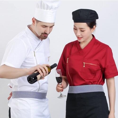 Short sleeve chinese restaurant waiter uniform kitchen chef uniform long sleeve chef cook uniform chef jackets