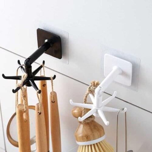 Kitchen Hook Organizer Bathroom Hanger Wall Dish Drying Rack Holder 360 Degree Rotating Hanging Handbag Clothes Tie Bag Hanger