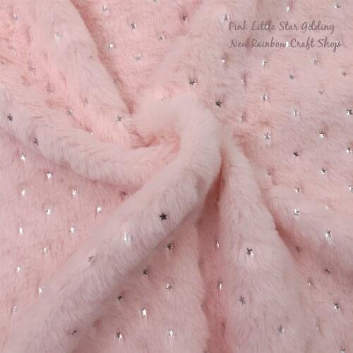 New Rainbow 50x150cm Half Meter Little Star Gilding Soft Fake Fur Sheet for Making Bows, Crafts,Toys and DIY Handmade Projects