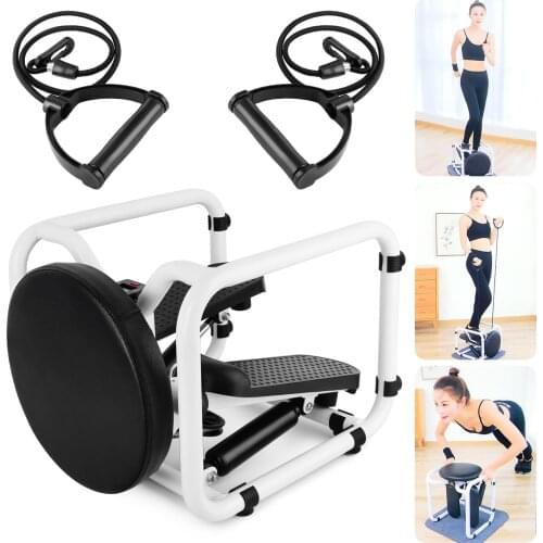 Multifunctional Mini Fitness Twist Stepper Electronic Display Home Exericse Workout Chair Seat with Resistance Bands Abdominal