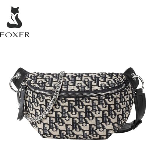 FOXER Fashion Brand Dumpling Bag Ladies Messenger Bag Semicircle Crescent Female Bag Shoulder Bag All-Match Casual Coin Purse