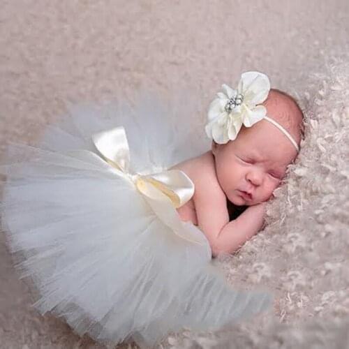 New Baby Newborn Photography Props Baby Tutu Skirt Headband Set Photos Props Newborn Photography Accessories