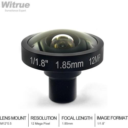 4K 12Megapixel Fisheye CCTV Lens 1.85mm 1/1.8 Inch 185 Degree M12 Mount Lens For IMX226 Sensor Ultra 4K CCTV Camera