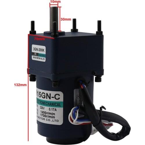 15W AC Deceleration Electric Machine 220V Single-Phase Motor Microgear Slow Speed Control Induction Small Motor