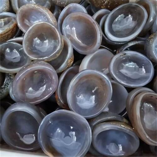 Wholesale high quality crystal bowl precious valuable irregular shape stone gray agate bowl for decoration