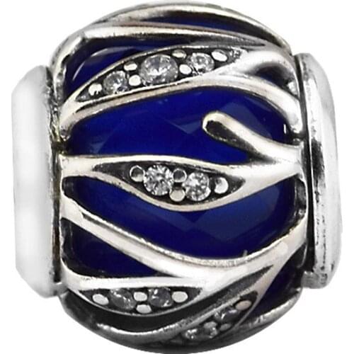QANDOCCI 925 Sterling Silver Jewelry Blue Natures Radiance Original Fashion Charms Beads Fits Pandora Bracelets