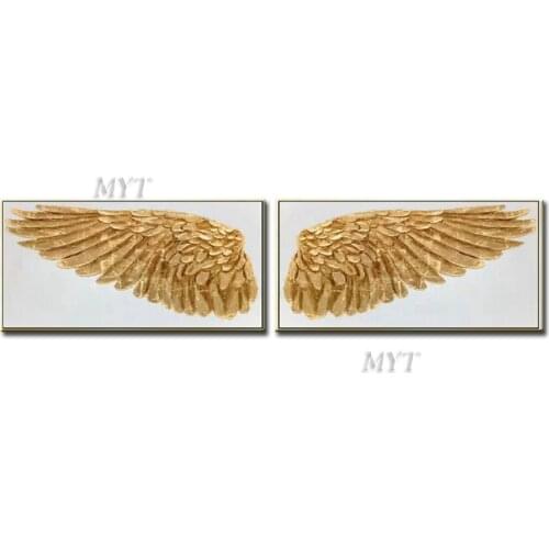 A Pair Of Golden Wings Oil Painting Abstract Handpainted Modern High Quality On Canvas Wall Art Home Decoration Beautiful