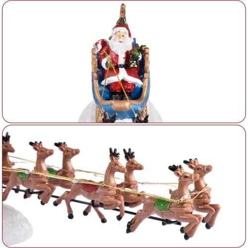 Santa Claus Resin Crafts Sleigh Christmas Man Ornament Unique Design Decoration Christmas Reindeer Home Decor