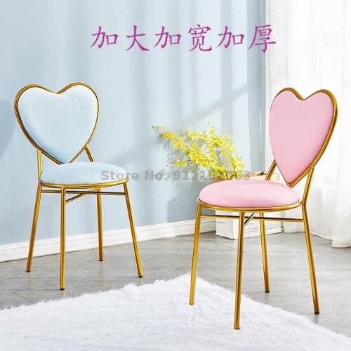 Nordic dining chair light luxury iron chair heart-shaped butterfly big head net red nail small stool modern minimalist makeup
