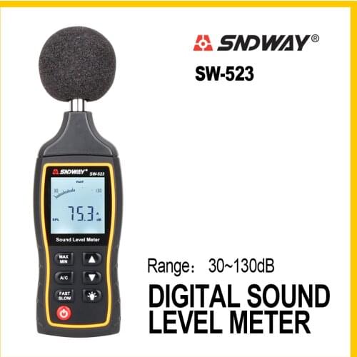 SNDWAY LCD Digital Sound Noise Level Meter Accuracy Digital Sound Level Meter Backlight noise tester SW-523