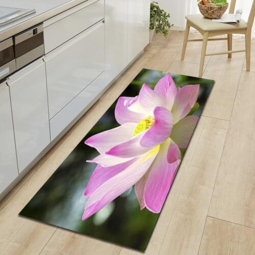 Modern Home Decor Mats for Hallway Bedroom 3D Floral Pattern Printed Absorben Kitchen Rugs Anti Slip Bathroom Living Room Carpet