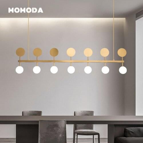 Modern LED Chandeliers Lighting Nordic Stainless Steel Glass Long Round Ball Lamps Lustre Bedroom Living Room Lights Fixture
