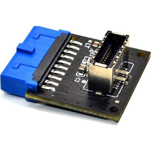 USB 3.0 19-Pin Internal Header to USB 3.1 / 3.2 Type C Key A 20-Pin Converter Laptop Docking Station Power Adapter