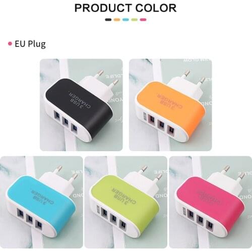 AC DC 5V 1A 3 Port Wall Plug Power Supply Adapter Phone Charger USB Mobile Phone EU Adapter Power Supply AC 22V TO DC 5V 1A 2A