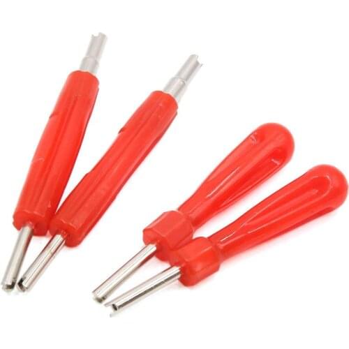 Uxcell 4Pcs Red Single Dual Head Tire Tyre Valve Stem Core Remover Wrench for Car Auto