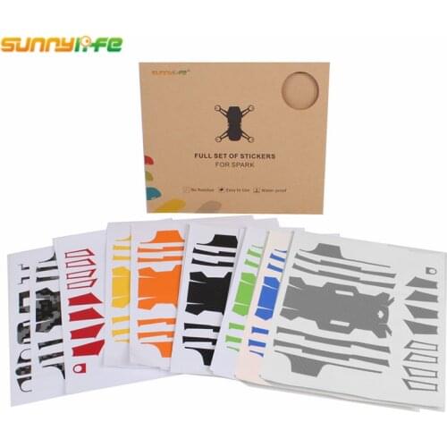 Sunnylife DJI SPARK Waterproof PVC Carbon Graphic Stickers Stratchproof Camouflage Decals Drone Body Battery Skin Stick