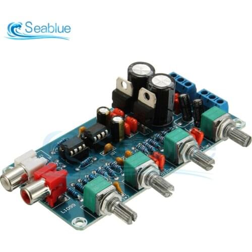 XH-M164 NE5532 Stereo Pre-amp Preamplifier Tone Board Audio 4 Channels Amplifier Module 4CH CH Control Circuit Telephone Preamp