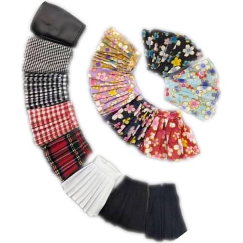 Multi Style Classic Skirt for Barbie Clothes Leather Floral Houndstooth Plaided Skirts Outfits 1/6 BJD Dolls Accessories DIY Toy