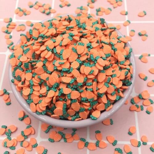 100g Cute 3D Carrot Shape Slices Polymer Clay Sprinkle for DIY Making Nail Arts Phone Decorations Scrapbooking Accessoires:7mm
