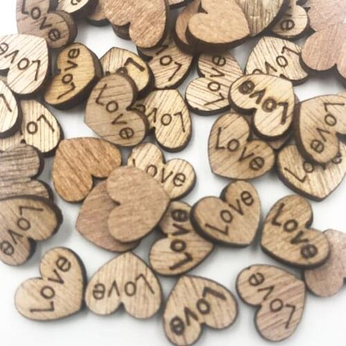 100pcs 12x10mm Light Brown Heart Wood Buttons Sewing Crafts Tools Mix Lots WB769