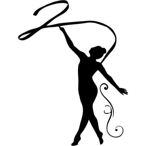 13.2CM*17.5CM Interesting Fashion Gymnast Silhouette Car Sticker Vinyl Black/Silver Decor S9-0525