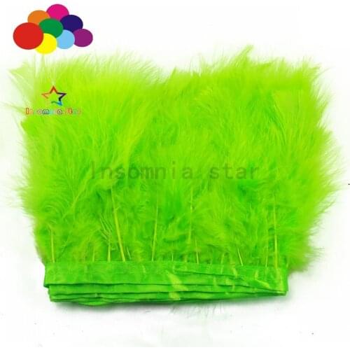 2 Meters Fruit green Marabou Turkey Feathers Trim Craft Diy Wedding Home Party Sewing Decor Accessories Turkey Feather 6-7Inches