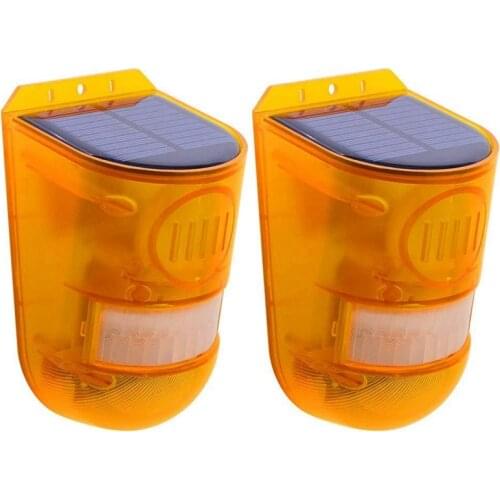 2PCS Solar Strobe Light, Solar Alarm Light with Motion Detector Solar Alarm Light 129Db Sound Security Siren