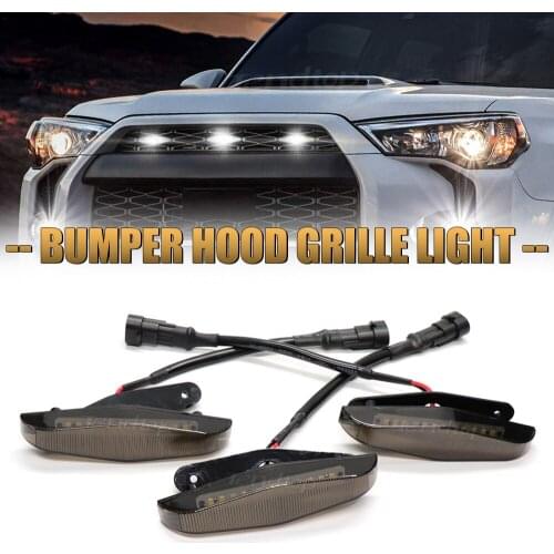Car Lamp Amber Yellow LED Grille Lights LED Strip Front Grille Lighting For 2014-up Toyota 4Runner Aftermarket TRD Pro