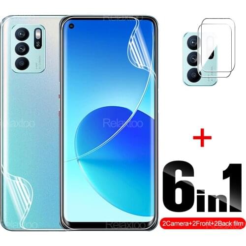 6 in 1 Hydrogel Front+Back Film For Oppo Reno 6Z 6.4" Reno6 6 Z Phone Explosiong-proof Full Cover Screen Protector Camera Glass
